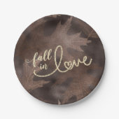 Herfst in liefde in het najaar | Elegant Brown en Papieren Bordje (Voorkant)