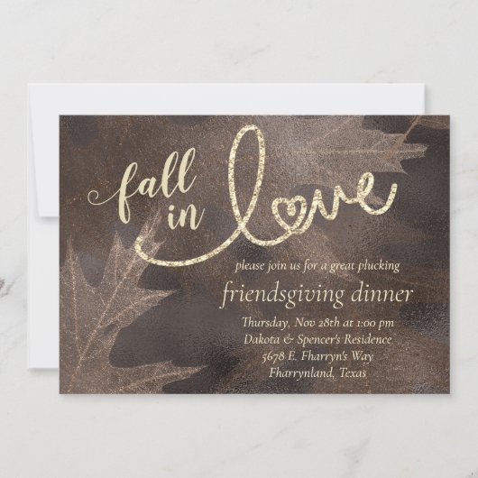 Herfst in liefde in het najaar | Elegant Friendsgi Kaart (Voorkant)