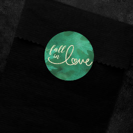 Herfst in liefde in het najaar | Emerald Green en  Ronde Sticker