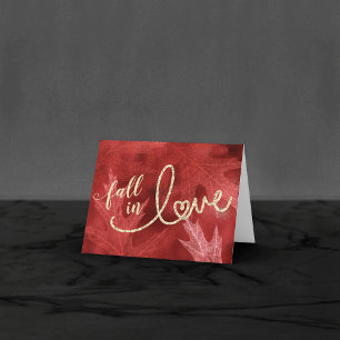 Herfst in liefde in het najaar   Foto rood lef Wed Bedankkaart