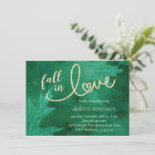 Herfst in liefde in het najaar | Groen Vrijgezelle Kaart (Staand voorkant)