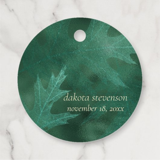 Herfst in liefde in het najaar | Jade Green Hartel Bedankjes Labels (Achterkant)