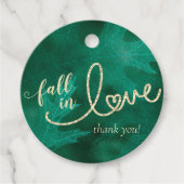 Herfst in liefde in het najaar | Jade Green Hartel Bedankjes Labels (Voorkant)