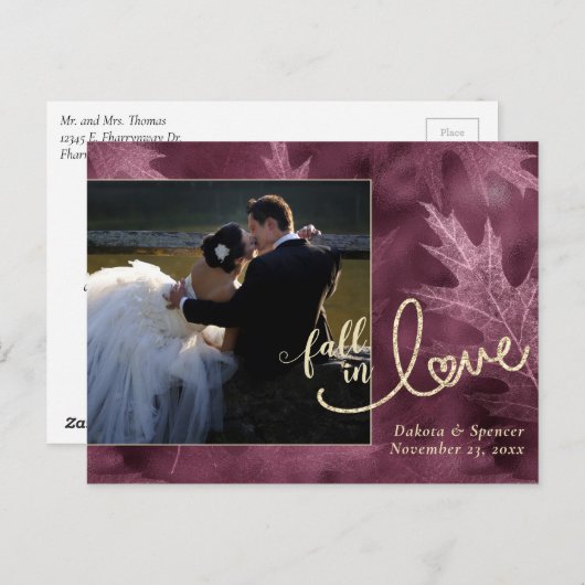 Herfst in liefde in het najaar | Mulberry Photo Be Briefkaart (Voorkant / Achterkant)