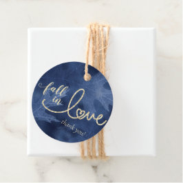 Herfst in liefde in het najaar | Navy Blue en Gold Bedankjes Labels