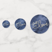 Herfst in liefde in het najaar | Navy Blue en Gold Confetti (Achterkanten)