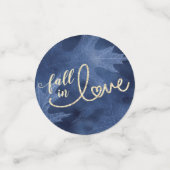 Herfst in liefde in het najaar | Navy Blue en Gold Confetti (Kleine voorkant)