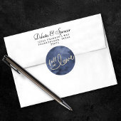 Herfst in liefde in het najaar | Navy Blue en Gold Ronde Sticker