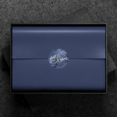 Herfst in liefde in het najaar | Navy Blue en Gold Ronde Sticker