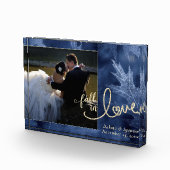 Herfst in liefde in het najaar | Navy Blue Gold We Fotoblokken (Rechts)