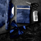 Herfst in liefde in het najaar | Navy Blue Leaf Pa Cadeaupapier