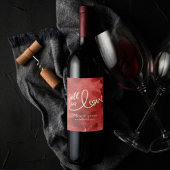 Herfst in liefde in het najaar | Rood- en goudhuwe Wijn Etiket