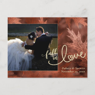 Herfst in liefde in het najaar Rust Foto bedankt Briefkaart