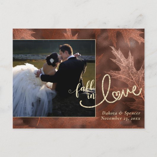 Herfst in liefde in het najaar | Rust Foto bedankt Briefkaart (Voorkant)