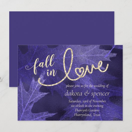 Herfst in liefde in het najaar | Vrijgezellenfeest Kaart (Voorkant / Achterkant)