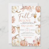 Herfst in Liefde Ivoor Beige Pompoen Engagement Pa Kaart (Voorkant)