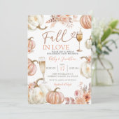 Herfst in Liefde Ivoor Beige Pompoen Engagement Pa Kaart (Staand voorkant)