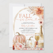 Herfst in liefde Ivoor Floral Pumpkin Engagement P Kaart (Voorkant)