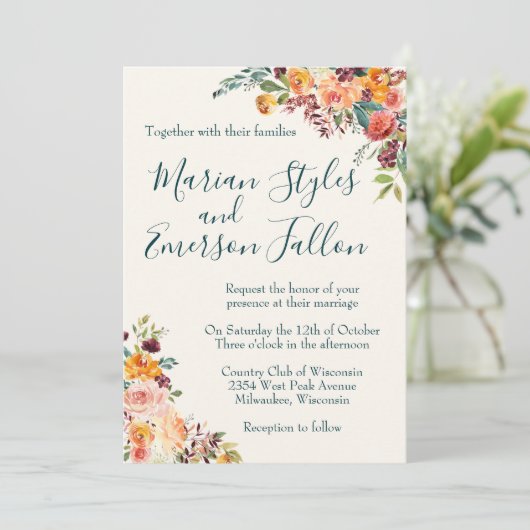 Herfst in Liefde Kaart (Staand voorkant)