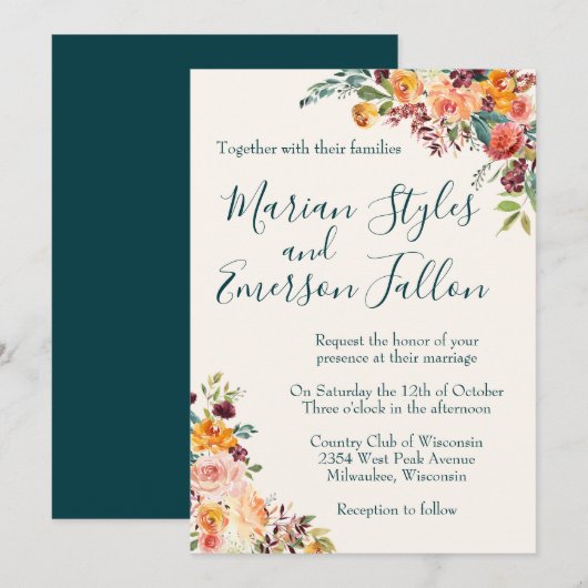 Herfst in Liefde Kaart (Voorkant / Achterkant)