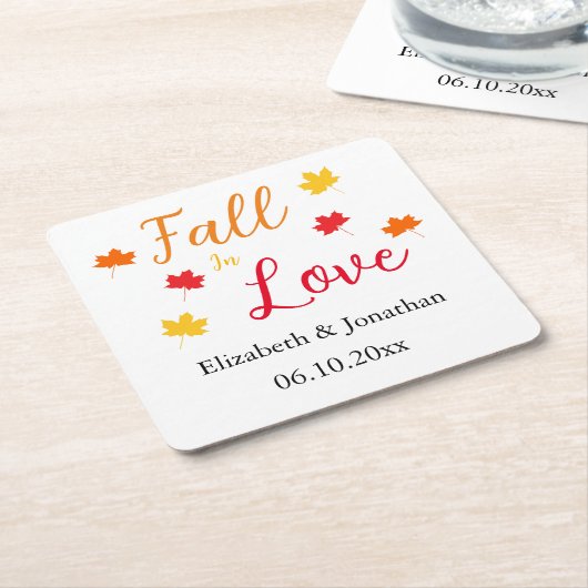 Herfst in liefde kartonnen onderzetters (Schuin)