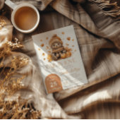 Herfst in liefde kleine teddybeer pompoen Baby sho Kaart