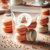 Herfst in liefde kleine teddybeer pompoen ronde sticker