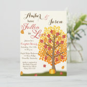Herfst in Liefde Koppels Bruids Douche Uitnodiging (Staand voorkant)
