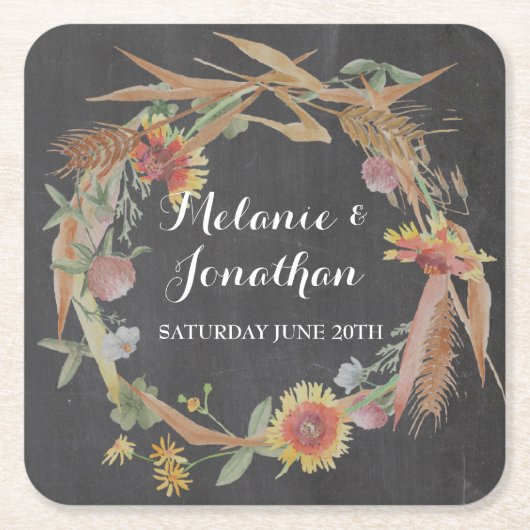 Herfst in Liefde Krijtbord Onderzetter Mats Trouwf (Voorkant)