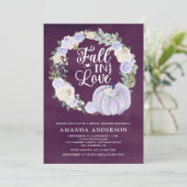 Herfst in Liefde Lavendel Pumpkin Plum Vrijgezelle Kaart (Staand voorkant)