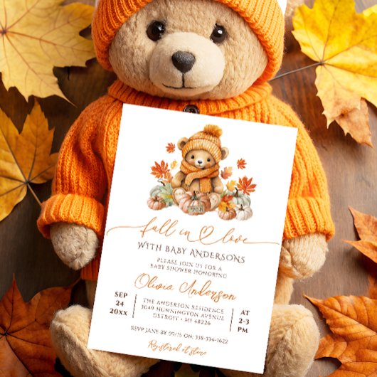Herfst in Liefde Little Teddy Bear Baby shower Kaart