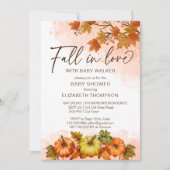 Herfst in liefde loof pompoen baby shower sjabloon kaart (Voorkant)