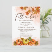 Herfst in liefde loof pompoen baby shower sjabloon kaart (Staand voorkant)
