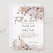 Herfst in liefde loof pompoen bruiloft kaart (Voorkant)