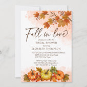 Herfst in liefde loof pompoen vrijgezellenfeest ui kaart (Voorkant)