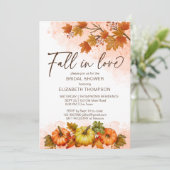 Herfst in liefde loof pompoen vrijgezellenfeest ui kaart (Staand voorkant)