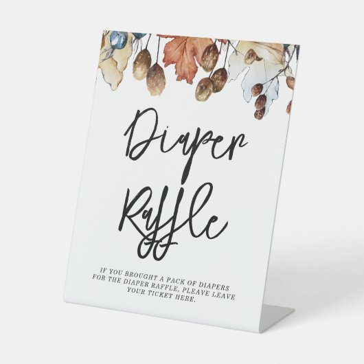 Herfst in Liefde Luier Raffle Herfstgebladerte Reclamebord Met Voetstuk (Voorkant)