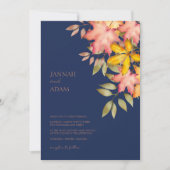 Herfst in liefde marineblauw Herfst herfstbladeren Kaart (Voorkant)