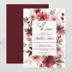 Herfst in Liefde Maroon Blush Herfst Boho Vrijgeze Kaart