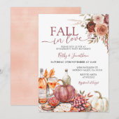 Herfst in Liefde Marsala Bloemenpompoen Verloving Kaart (Voorkant / Achterkant)