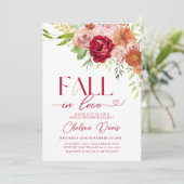 Herfst in Liefde Marsala Flower Vrijgezellenfeest Kaart (Staand voorkant)