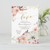 Herfst in Liefde Marsala Pompoen Uitnodiging (Staand voorkant)