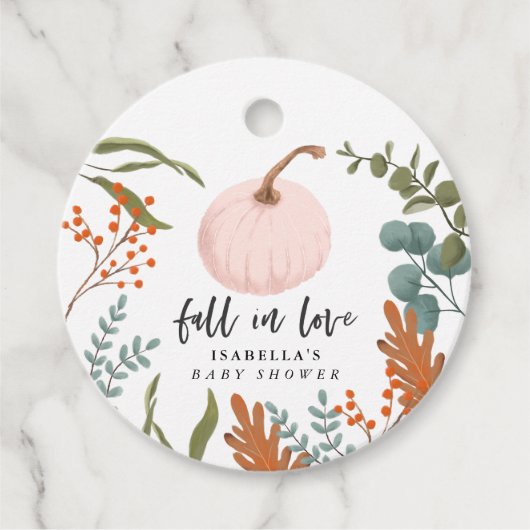 Herfst in liefde meisje Baby shower Bedankjes Labels (Voorkant)
