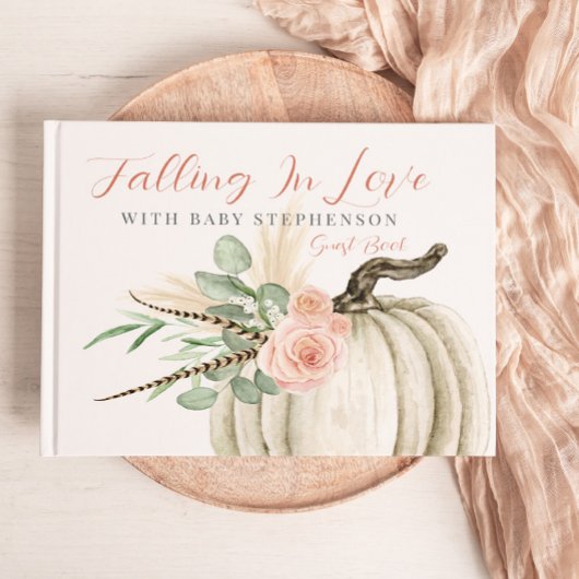 Herfst in liefde meisje Baby shower pompoen gasten Gastenboek