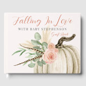 Herfst in liefde meisje Baby shower pompoen gasten Gastenboek (Voorkant)