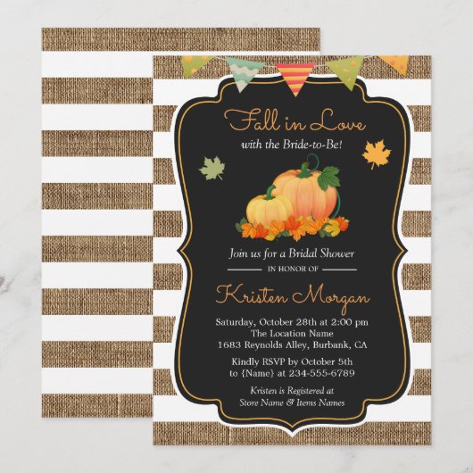 Herfst in liefde met bride om het najaar Vrijgezel Kaart (Voorkant / Achterkant)