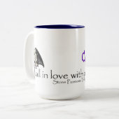 Herfst in liefde met een imp-regenboog tweekleurige koffiemok (Voorkant links)