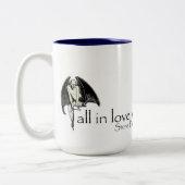 Herfst in liefde met een imp-regenboog tweekleurige koffiemok (Links)