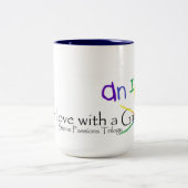 Herfst in liefde met een imp-regenboog tweekleurige koffiemok (Center)