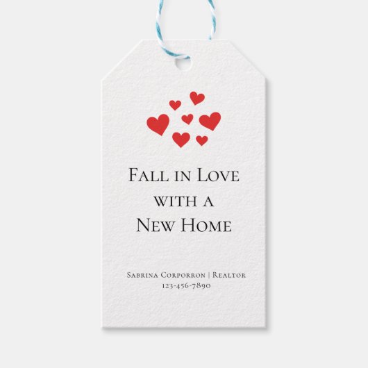 Herfst in liefde met een nieuw thuis, eenvoudige s cadeaulabel (Voorkant)